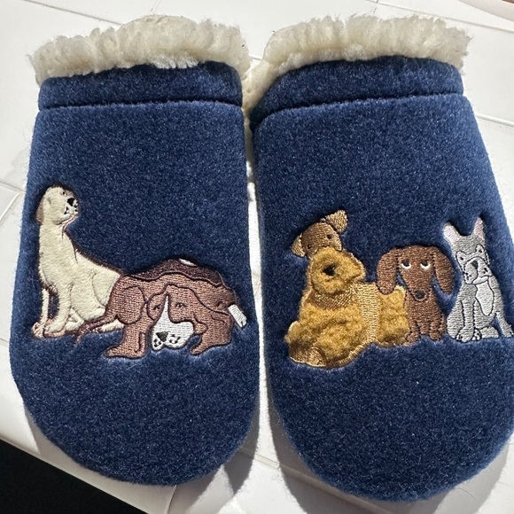 Lands' End Shoes - Women’s Navy Blue Dog Slippers by Lands' End Measures 11 inches long, Warm Cute